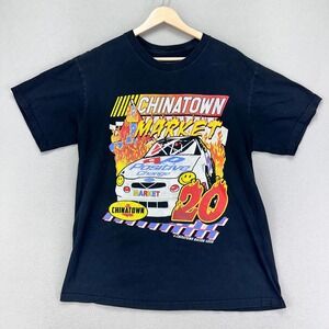 Chinatown Market T-Shirt Mens Large Black Racing Gear‎ Graphic Tee Y2K Nascar